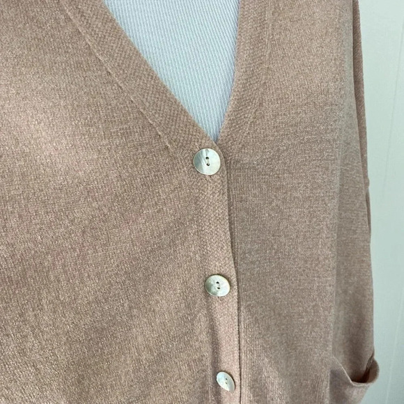 Wynne Lounge Button Front Cardigan Dusty Rose Oversized Fit Size P - Picture 9 of 14